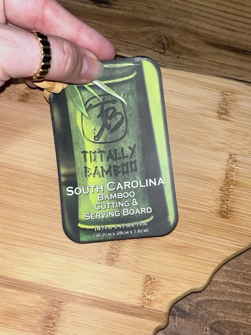 Totally Bamboo SC State Shaped Bamboo Cutting & Serving Board